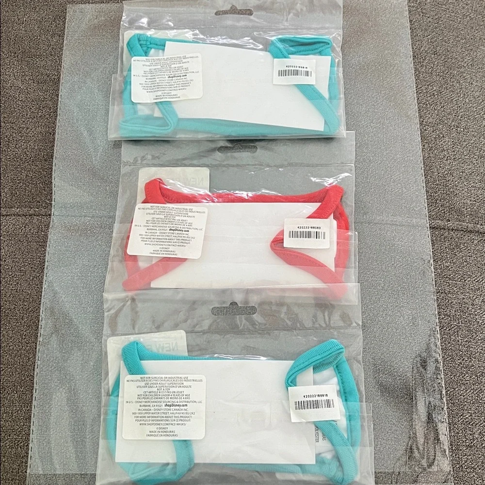 Disney Kids Face Mask Set - 3 brand new sealed masks